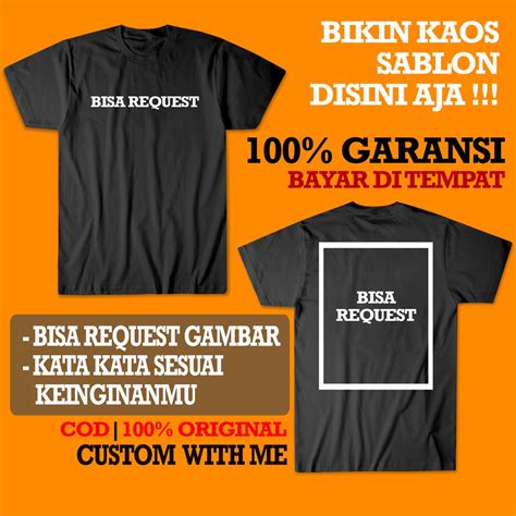 Jual Custom Kaos Pria Bikin Kaos Satuan Kaos Custom Couple Sablon