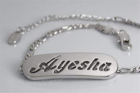 AYESHA Name Necklace & Name Bracelet Jewellery Set 18K Gold | Etsy