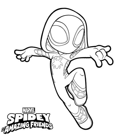 Spidey Gwen Stacy Coloring Page