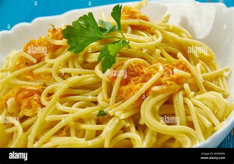 Roasted Butternut Squash Alfredo Creamy Pasta Alfredo Stock Photo Alamy