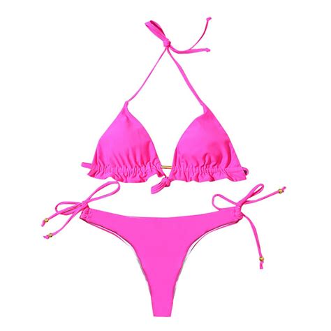 Buy LONSANT Womens Sexy Solid Color Split Swimsuit Bikini At Affordable