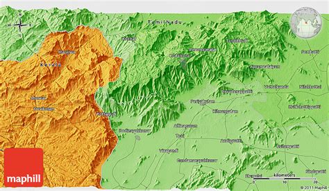 Political 3D Map of Periyakulam