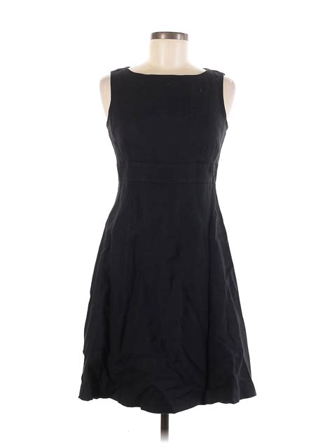 Talbots 100 Linen Solid Black Casual Dress Size 6 75 Off Thredup