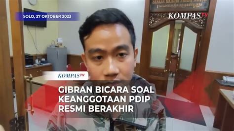 Gibran Tanggapi Pernyataan Komarudin Soal Keanggotaan Di PDIP Resmi