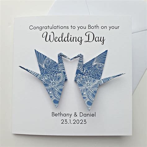 Wedding Card Personalised With Names And Wedding Date The British