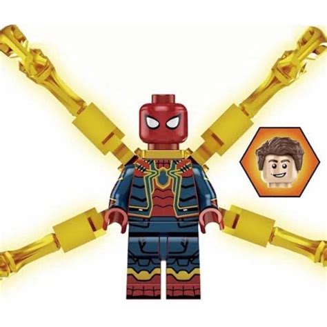 Boneco Blocos De Montar Homem Aranha Teia Cromada Spiderman Submarino