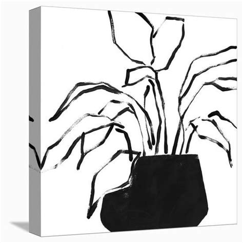 Naive Plants Grow Stretched Canvas Print Kristine Hegre