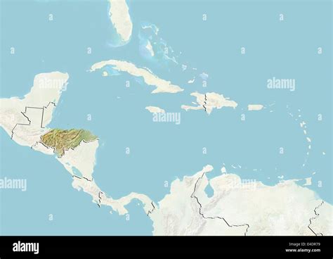 Honduras, Relief Map Stock Photo - Alamy