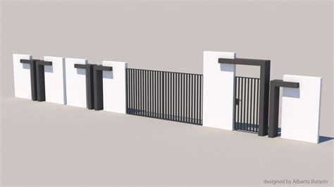 Modern Fence 3D Model 25 Fbx Obj Max Unknown Free3D