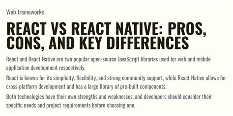 React Vs React Native Pros Cons And Key Differences Briefly