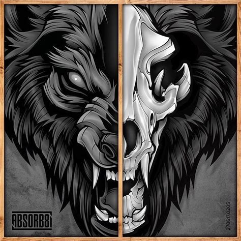 Werewolf Head And Skull Reference Wolf Illustration Wolf Artwork