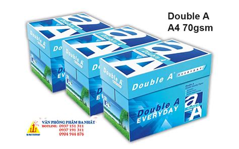 Giấy Double A A4 70 Gsm Chính Hãng Thùng 5 Ream 500 Tờ Vpp Ba Nhất