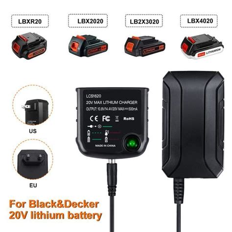 Chargeur De Batterie Lithium Ion Black Decker Lcs V V