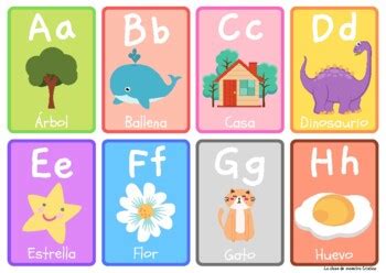 Flashcards del abecedario en español POSTER by Divierteduca TPT