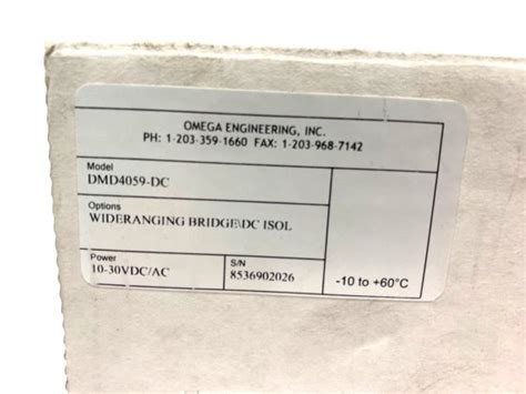 Omega Engineering Dmd4059 Dc Strain Gauge To Dc Isolated Transmitter 10 30vacdc In Baroda Mi Usa