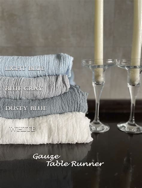 Cheesecloth Table Runner Hand Dyed Gauze Boho Blue Colors Wedding