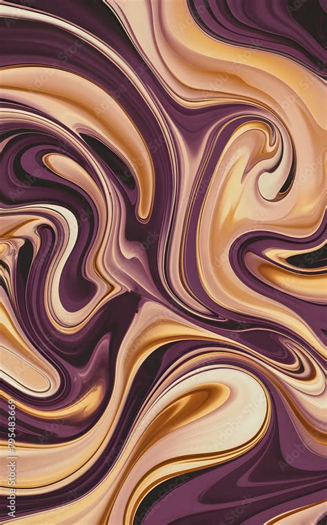 A Mesmerizing Abstract Painting With A Predominantly Purpel And Gold