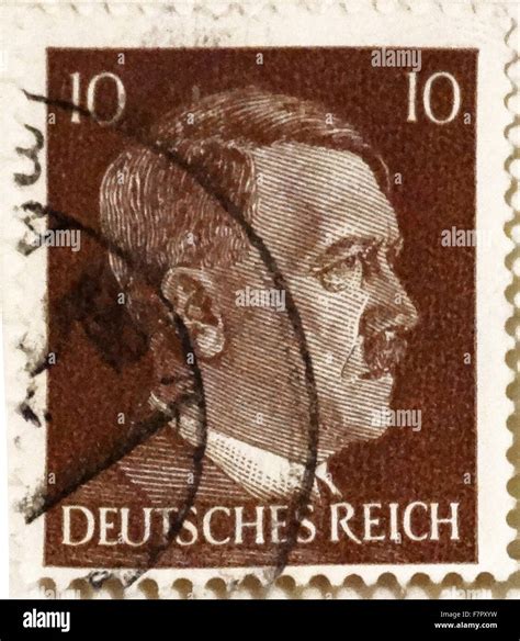 Adolf Hitler Nazi Chancellor Germany Postage Stamp Hi Res Stock