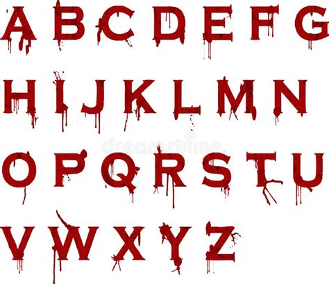 Grunge Blood Alphabet Stock Vector Illustration Of Egde