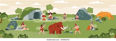 Caveman Cave Woman Over Royalty Free Licensable Stock Vectors