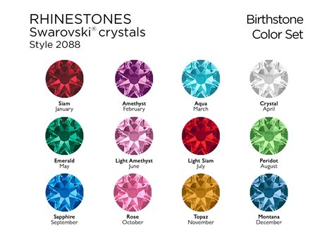 Birthstone Collection Swarovski Flatback Rhinestones 12 Each Etsy