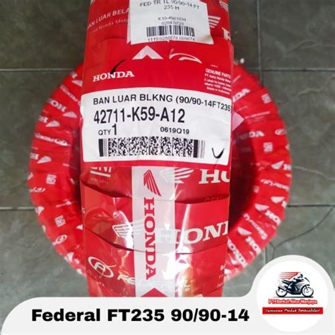 Jual Federal FT235 90 90 14 Ban Tubeless BONUS Pentil Kab Bandung