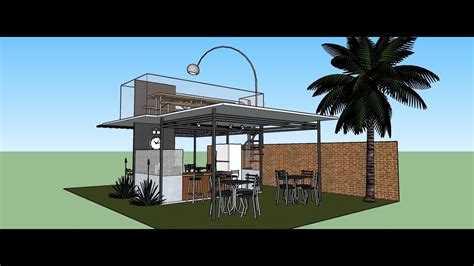 Build Tiny Cafe Design Sketchup Youtube