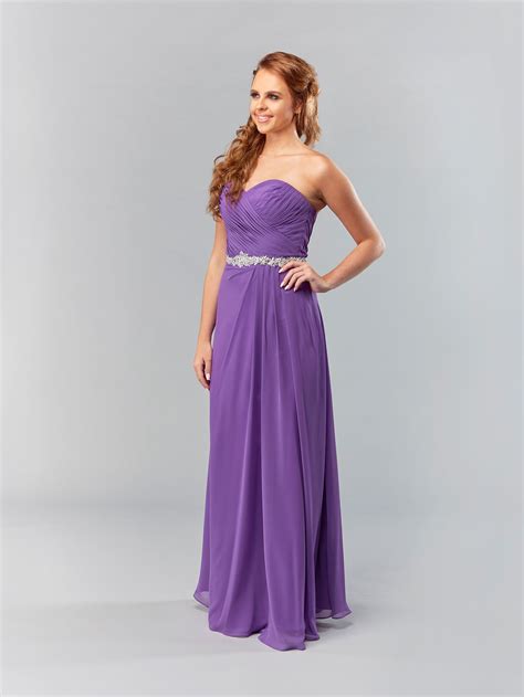 BM002 Cadbury Purple Strapless Chiffon Bridesmaid Dress British