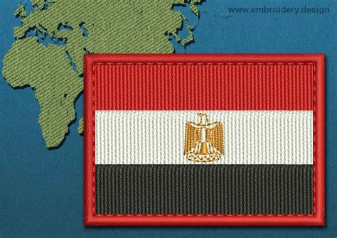 Egypt Rectangle Flag Embroidery design with a Colour Coded Border