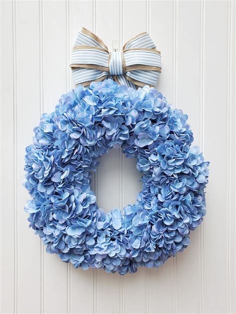 Blue Hydrangea Wreath Blue Wreath For Front Door Year Round Etsy