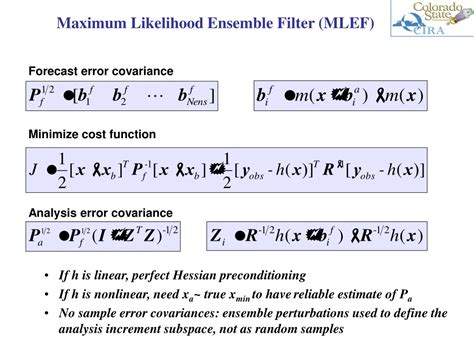 PPT Maximum Likelihood Ensemble Filter MLEF Control Theory For