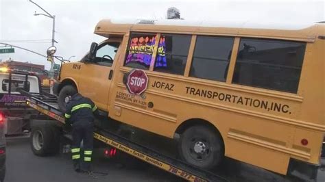 Five Injured as School Bus Flips Over in Brooklyn