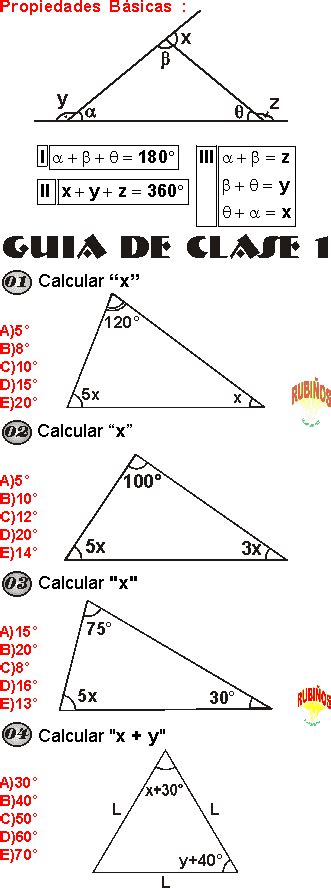 TriÁngulos Y Sus Teoremas Fundamentales Ejemplos Y Problemas Resueltos