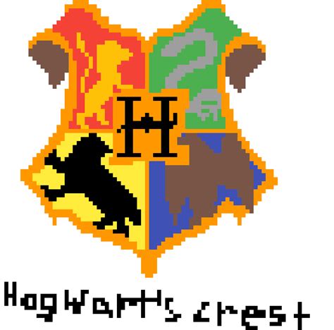 Download Hogwarts Crest Pixel Art Harry Potter Full Size Png Image