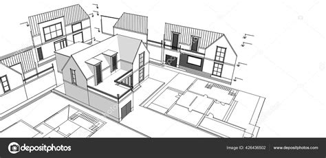 Modern House Sketch Illustration — Stock Photo © SAdesign #426436502