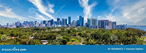 Panorama of the Skyline of Miami Downtown Skyscrapers, Office Buildings ...