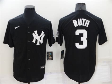 Men S New York Yankees 3 Babe Ruth Black Stitched Nike Cool Base Throwback Jersey On Sale For