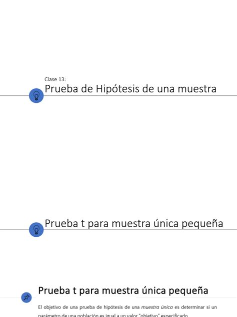 Clase 13 Prueba De Hip Tesis De Una Muestra Peque A Pdf Hipótesis Prueba De Hipótesis