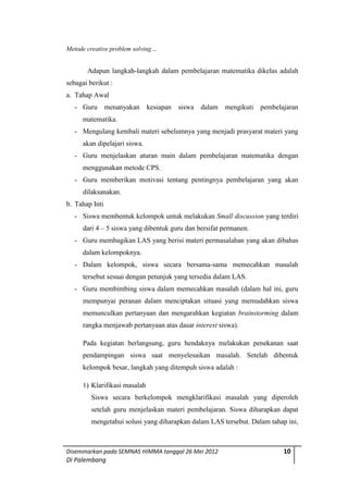 Metode Creative Problem Solving PDF