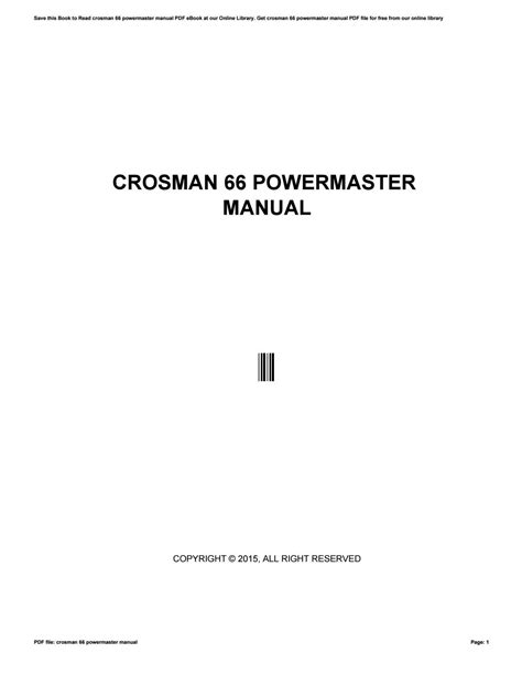 Crosman 66 powermaster manual by w6936 - Issuu