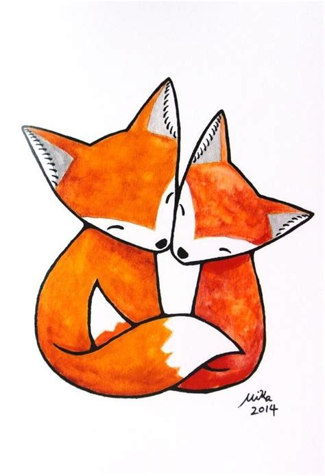 Fox De Fox Ilustración Impresión Fox Arte Impresión Fox Par Etsy Art