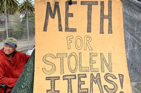 Homeless Paedo Parties Outside School With Signs Offering Free Meth