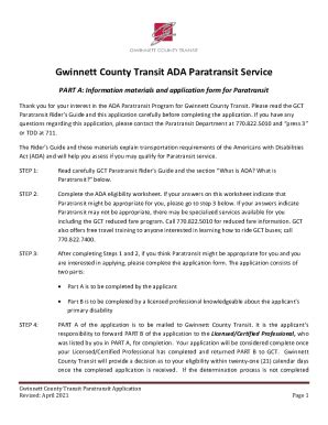 2021 2025 Form GA Gwinnett County Transit Paratransit Application Fill