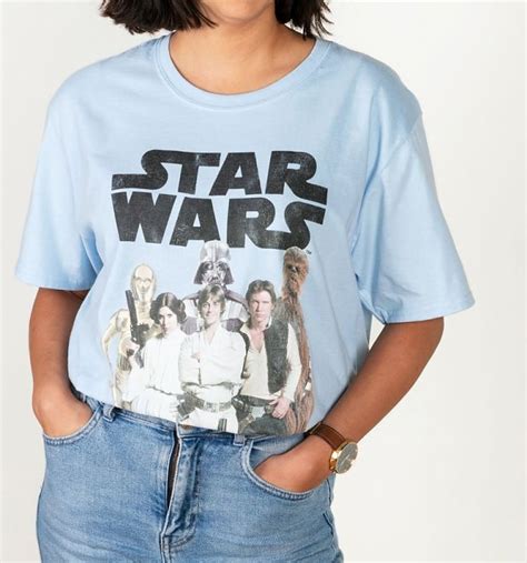 Womens Star Wars Group Shot Light Blue T Shirt