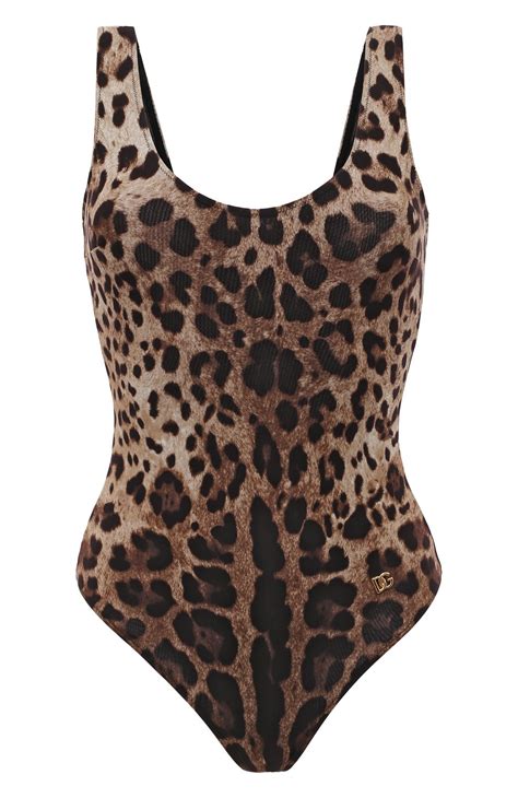 Женский леопардовый слитный купальник DOLCE & GABBANA купить в интернет ...