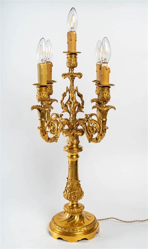 Proantic Paire de Candélabres en bronze doré ST LOUIS XVI