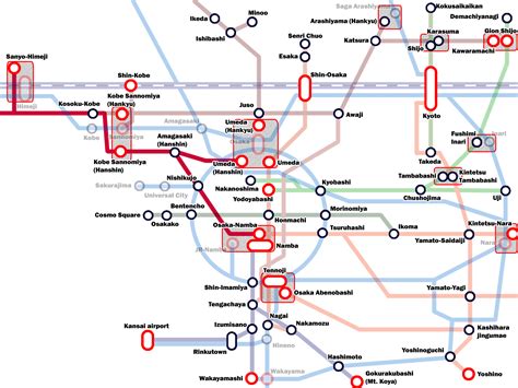 kansai train map hanshin – JPRail.com – Japan rail and train travel ...