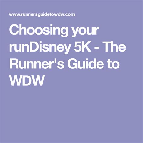 Choosing Your Rundisney 5k The Runners Guide To Wdw And Beyond Run