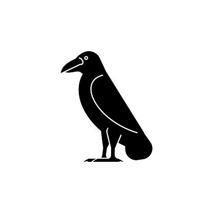 Black Raven Isolated Black Crow Symbol Of Death Stock Illustration ...