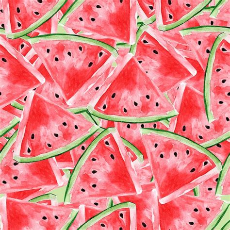 Premium Photo Watermelon Background Watercolor Seamless Pattern